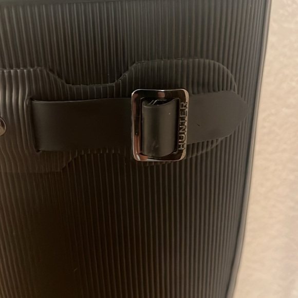 Black and Blue tall Hunter boots. With with tall socks included. - Picture 3 of 5